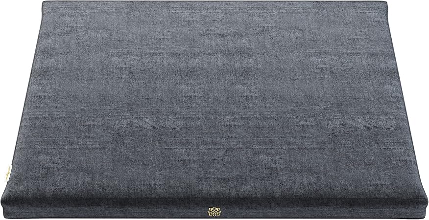 Emerald Velvet Zabuton Meditation Mat Luxurious Floor Cushion with 100% Cotton Filling for Comfortable, Aligned Meditation