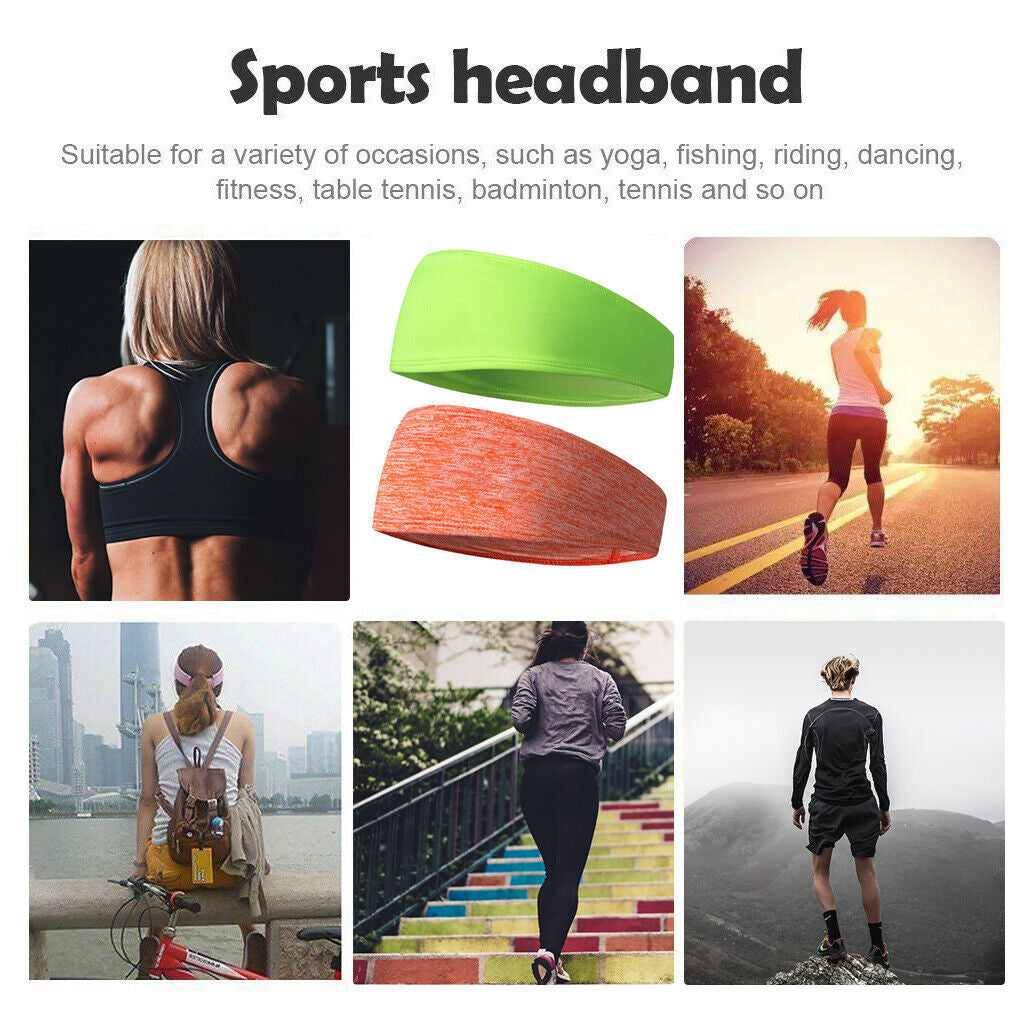 Men Hair Head Band Sweatband Headband Stretch Mens Wrap Elastic Sports Thin Gym