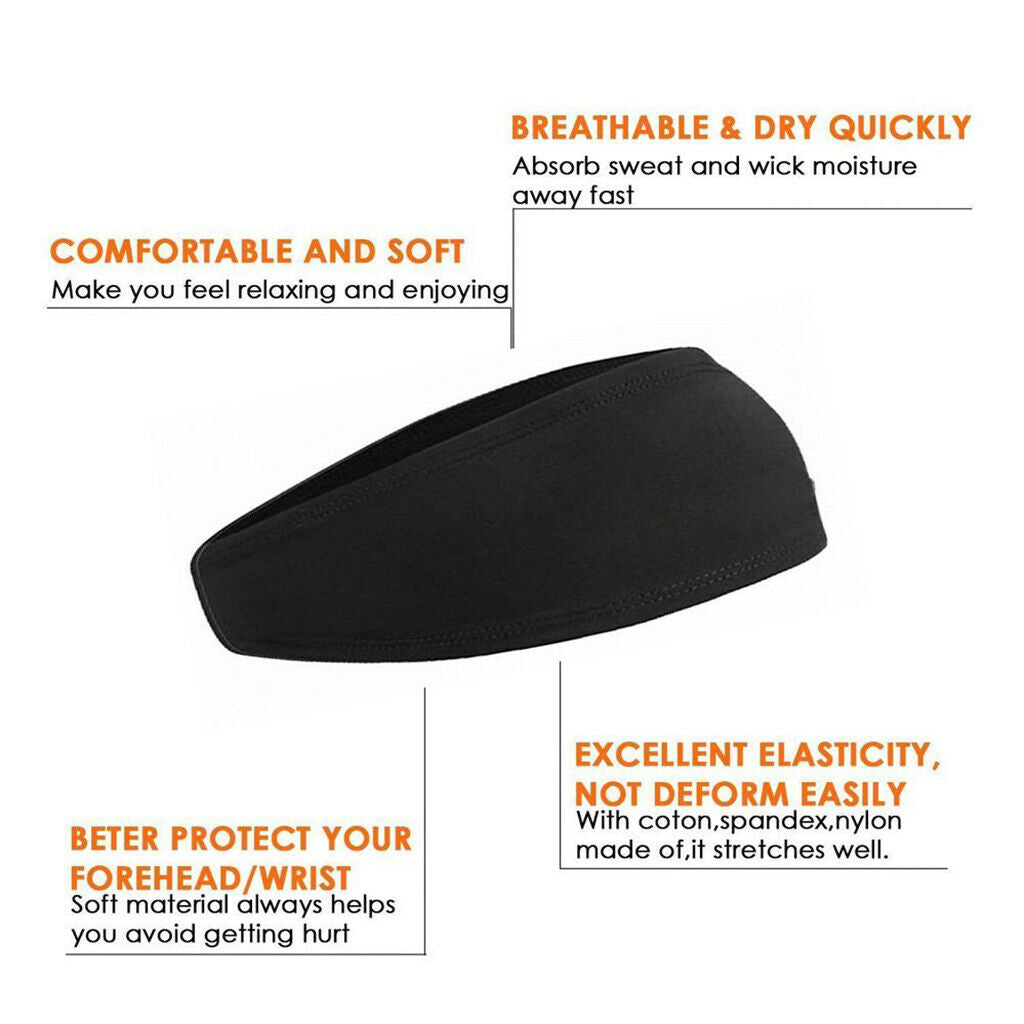 Men Hair Head Band Sweatband Headband Stretch Mens Wrap Elastic Sports Thin Gym
