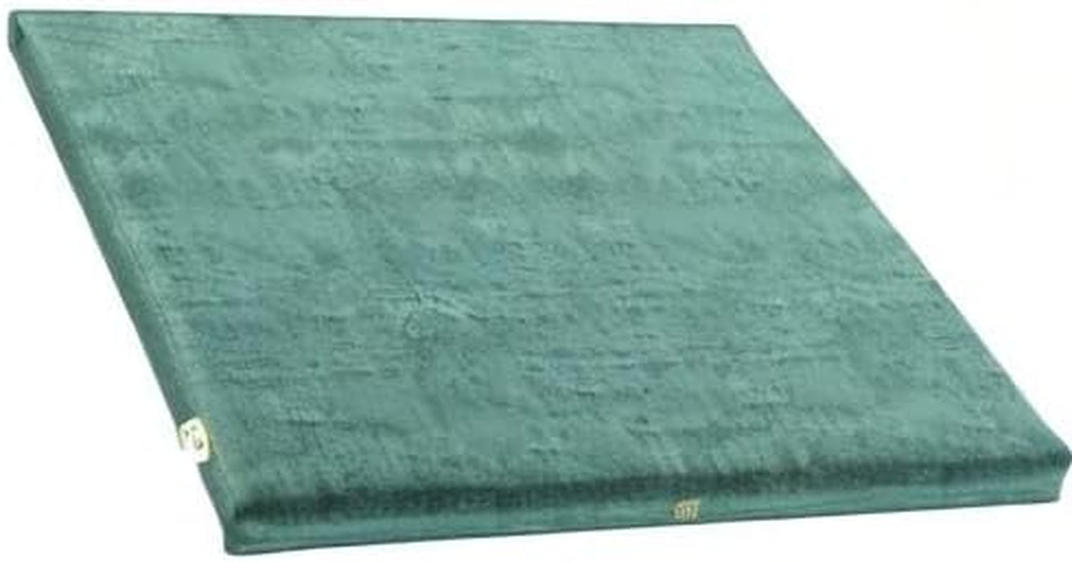 Velvet Zabuton Meditation Mat - Luxurious Meditation Cushion Pillow with 100% Cotton Filling - Enjoy Better Posture and Greater Comfort for Zafu or Bench (Emerald Green)