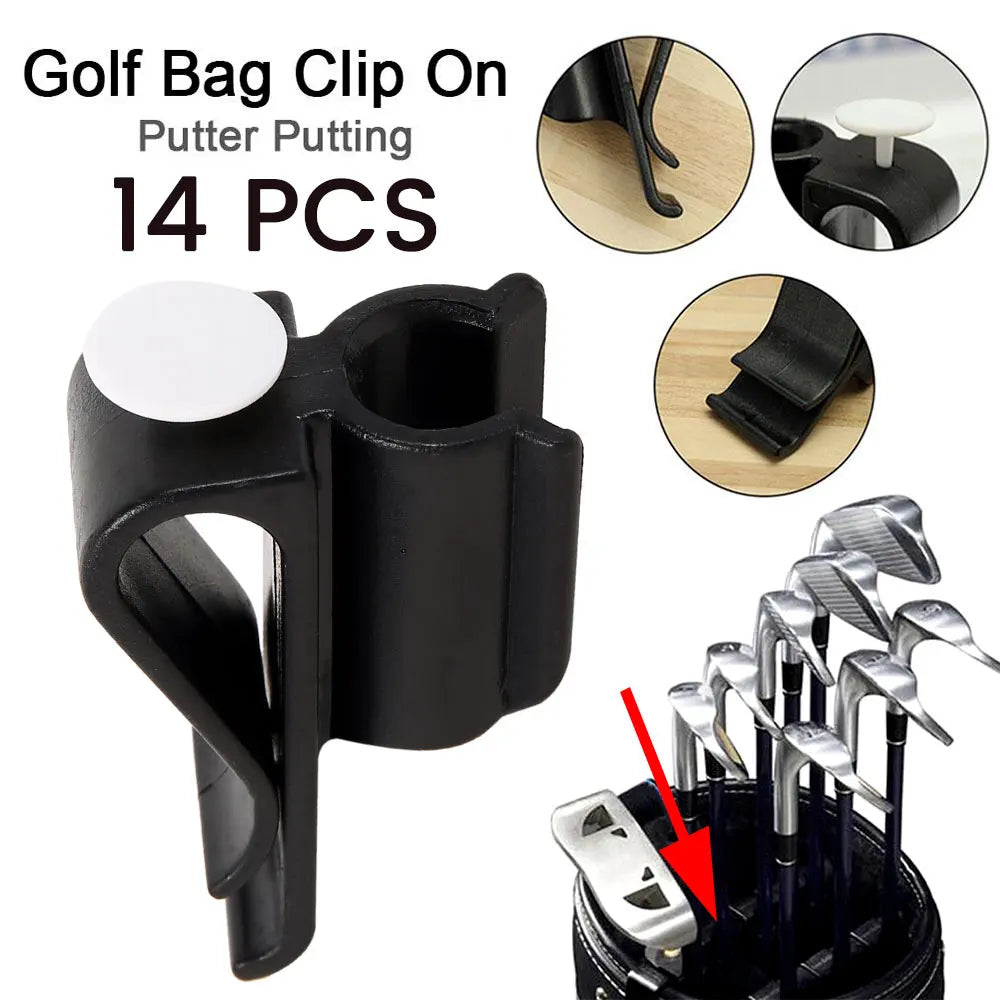 14Pcs Golf Putter Clamp Golf Bag Clip Fixed Golf Clubs Buckle Ball Training Aids Sports Game Accessories Swing Trainer Equipment