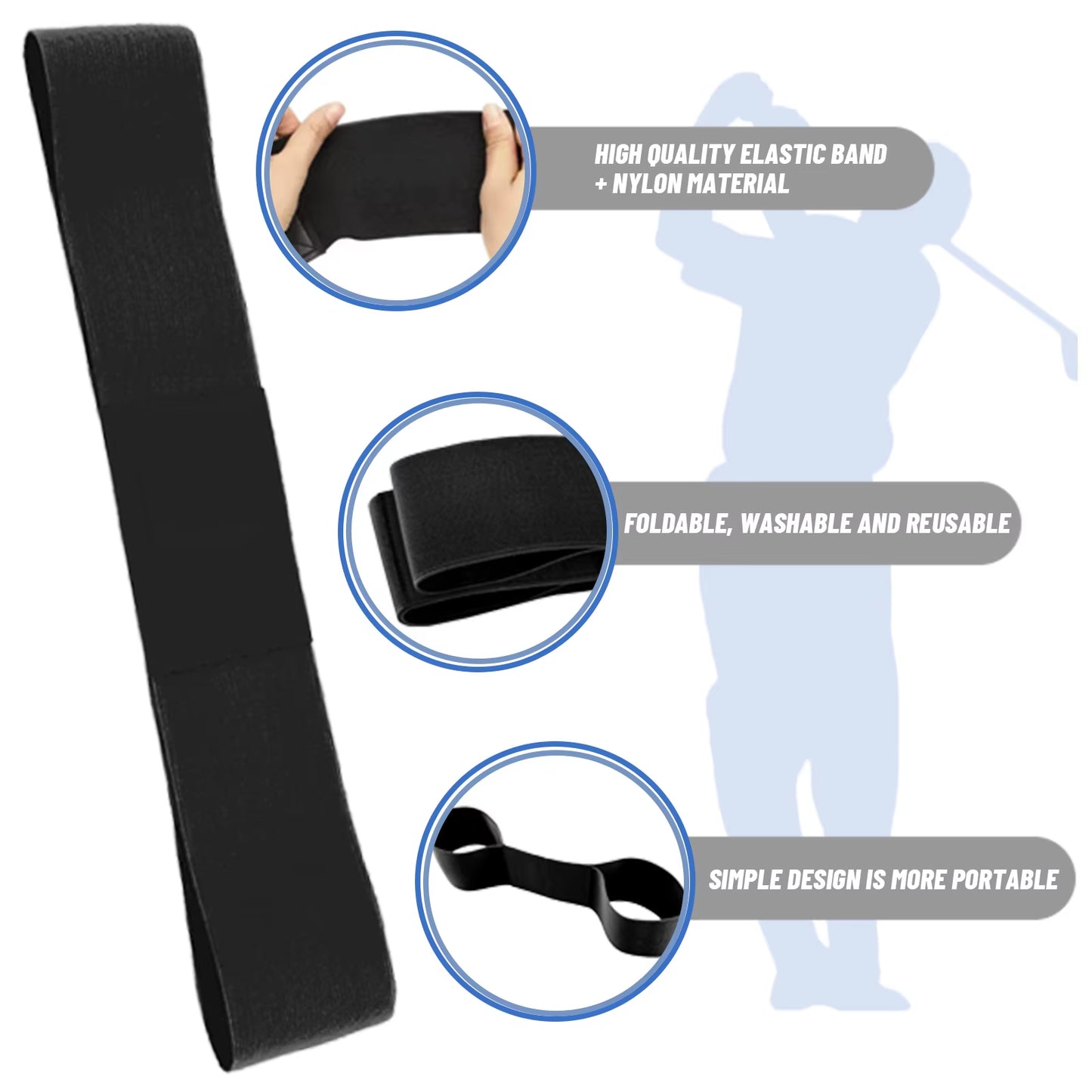 1PC Professional Golf Swing Trainer Arm Band Elastic Golf Swing Corrector for Men & Women Posture Aid for Beginners