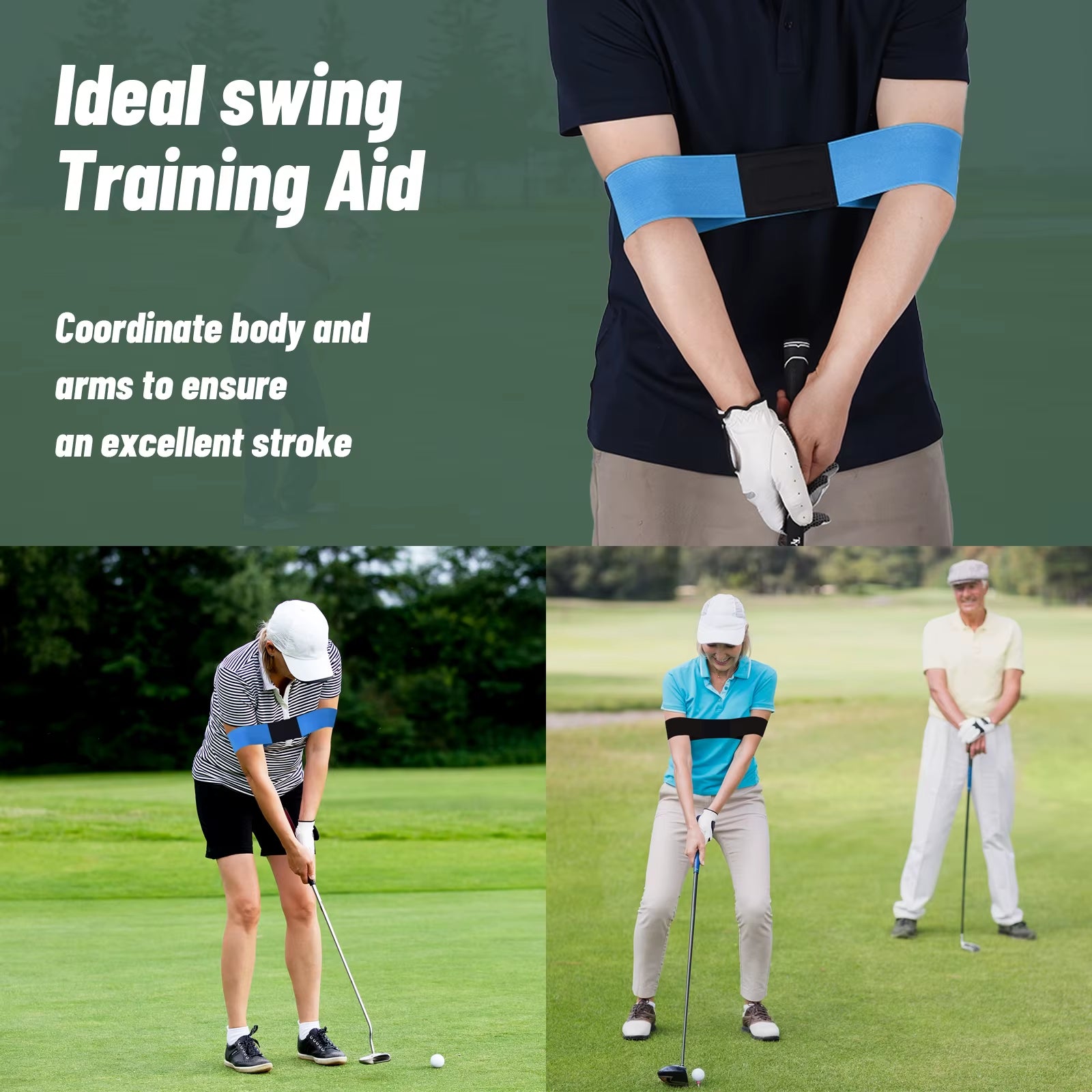 1PC Professional Golf Swing Trainer Arm Band Elastic Golf Swing Corrector for Men & Women Posture Aid for Beginners