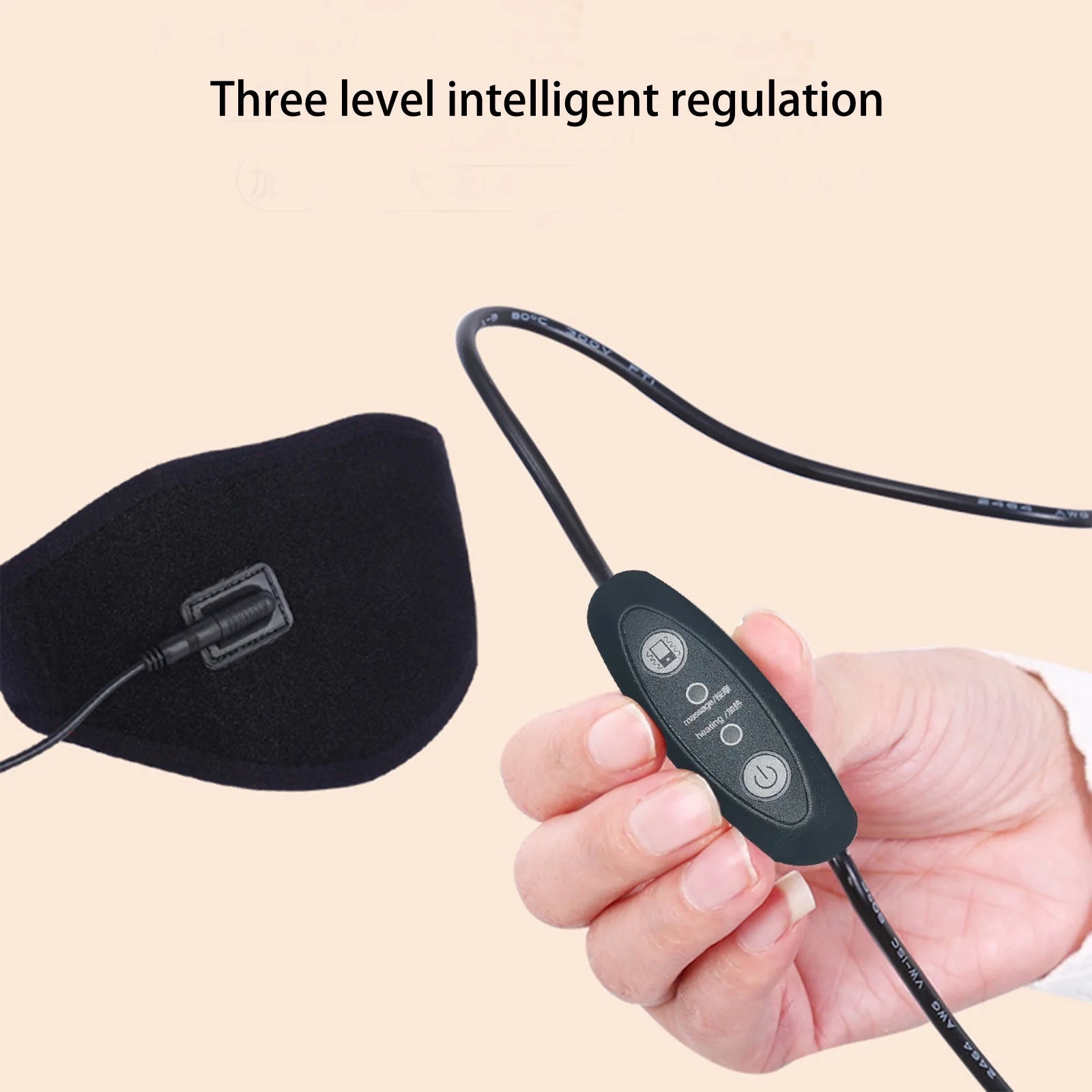 Usb Neck Heating Pad with Vibration Heated Neck Wrap, Neck Massage Heat Pad Thermal with Heating and Vibration Functions, 5 Heat and Vibration Level