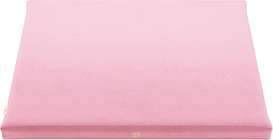Emerald Velvet Zabuton Meditation Mat Luxurious Floor Cushion with 100% Cotton Filling for Comfortable, Aligned Meditation