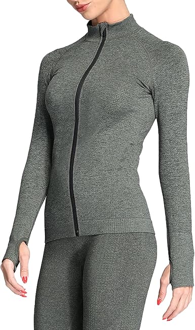 Women’s Seamless Long Sleeve Athletic Top – Moisture-Wicking Compression Shirt for Fall Running, Yoga & Gym