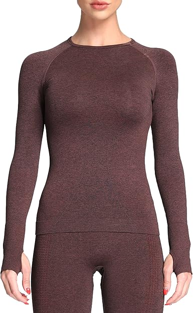 Women’s Seamless Long Sleeve Athletic Top – Moisture-Wicking Compression Shirt for Fall Running, Yoga & Gym