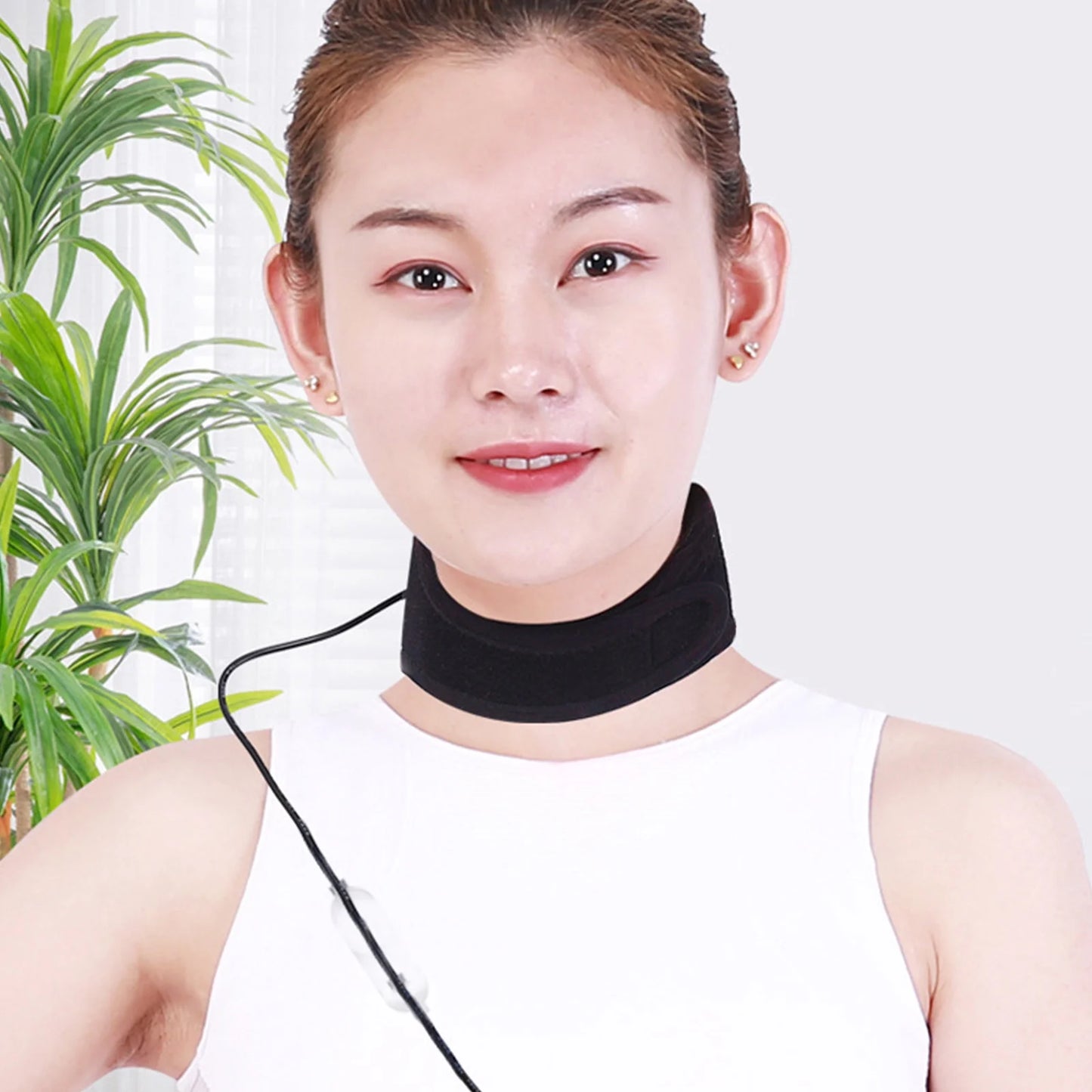 Usb Neck Heating Pad with Vibration Heated Neck Wrap, Neck Massage Heat Pad Thermal with Heating and Vibration Functions, 5 Heat and Vibration Level