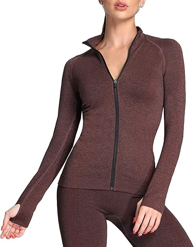 Women’s Seamless Long Sleeve Athletic Top – Moisture-Wicking Compression Shirt for Fall Running, Yoga & Gym