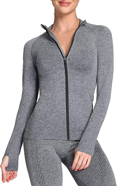Women’s Seamless Long Sleeve Athletic Top – Moisture-Wicking Compression Shirt for Fall Running, Yoga & Gym