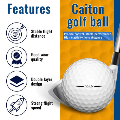 50Pcs 2-Layer Golf Balls - 332 Dimple, Max Distance, Spin Control, Durable, Precision - for Golf Training & Play