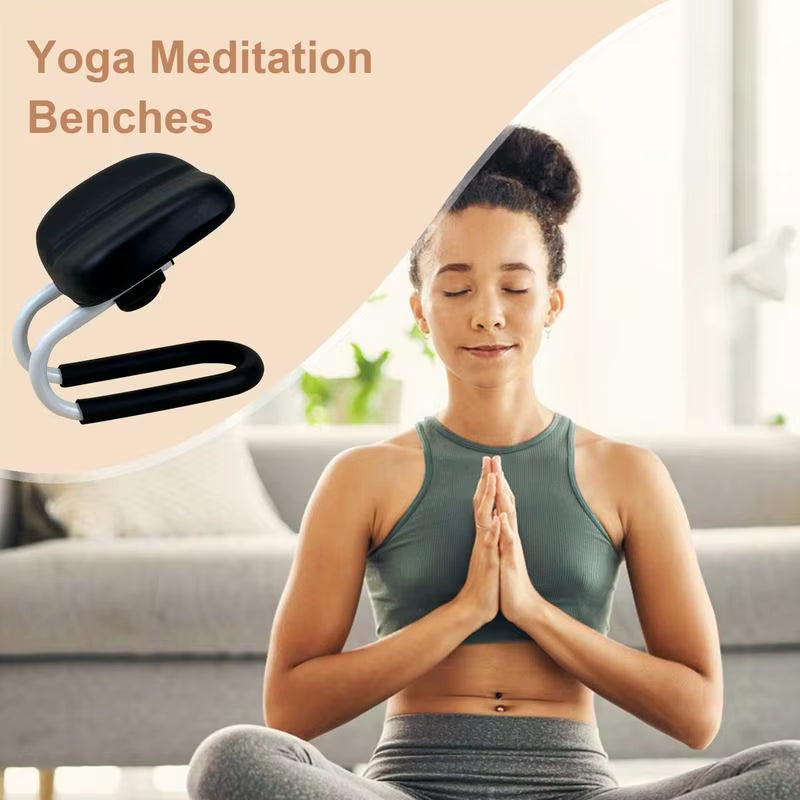 Adjustable Height Metal PU Meditation Stool Non-Slip Leg Sleeve Adjustable Height Ergonomic Meditation Yoga Stool Home Supplies